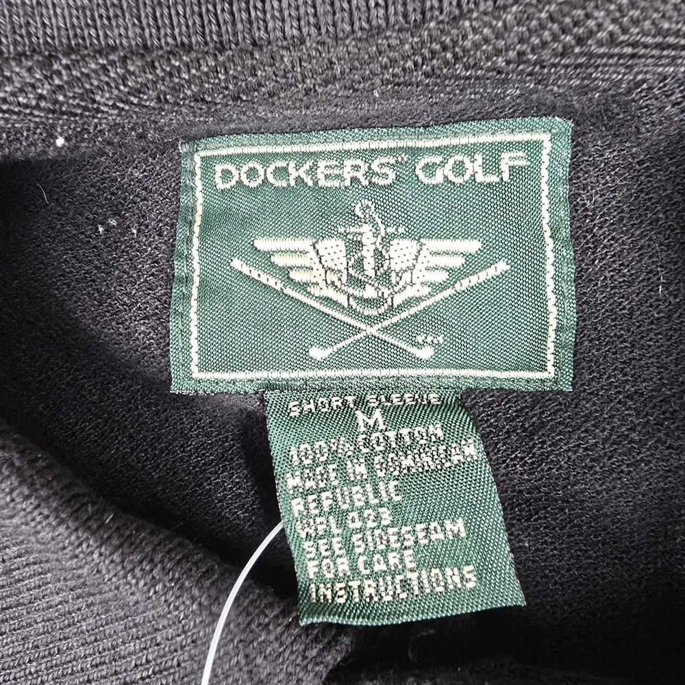 Dockers Golf Men's‎ Size Medium Short Sleeve Black Polo Shirt Logo New - Picture 3 of 7